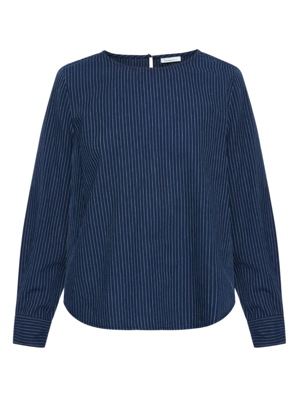 KnowledgeCotton Apparel Stribet Overshirt (Blå) – Dame | Skjorte