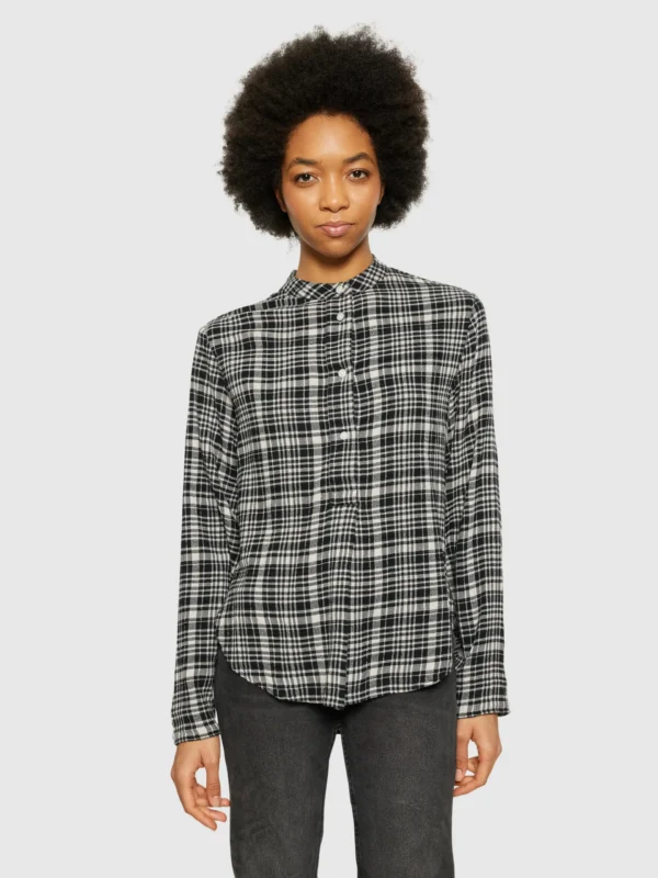 2090052-7021-2 KnowledgeCotton Apparel Ternet Skjorte (Navy) – Dame | Skjorte