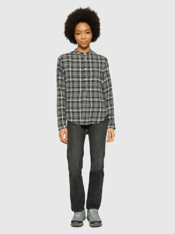 2090052-7021-4 KnowledgeCotton Apparel Ternet Skjorte (Navy) – Dame | Skjorte