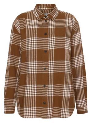 2090060-7026-4 KnowledgeCotton Apparel Ternet Skjorte (Brun) – Dame | Skjorte