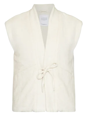 2100007-1387-5 KnowledgeCotton Apparel Kimono (Cremehvid) – Dame | Strik