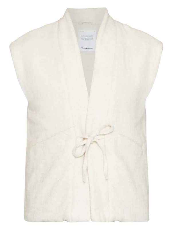 2100007-1387-5 KnowledgeCotton Apparel Kimono (Cremehvid) – Dame | Strik