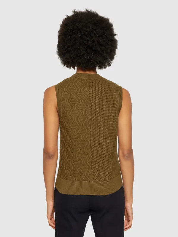 KnowledgeCotton Apparel Vest (Mørk oliven) – Dame | Strik