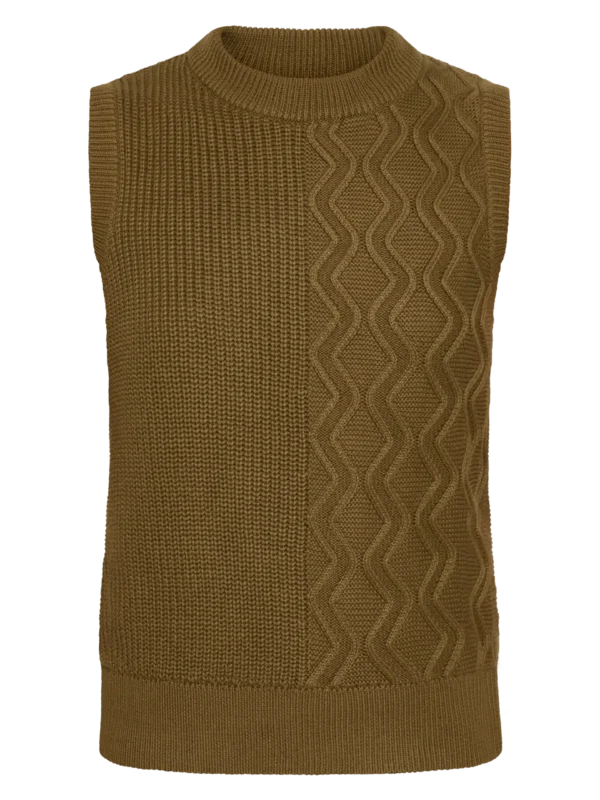 KnowledgeCotton Apparel Vest (Mørk oliven) – Dame | Strik