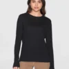 2120005-1300-2 KnowledgeCotton Apparel Langærmet T-shirt (Sort) – Dame | T-shirt