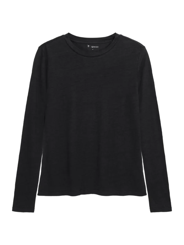 2120005-1300-5 KnowledgeCotton Apparel Langærmet T-shirt (Sort) – Dame | T-shirt