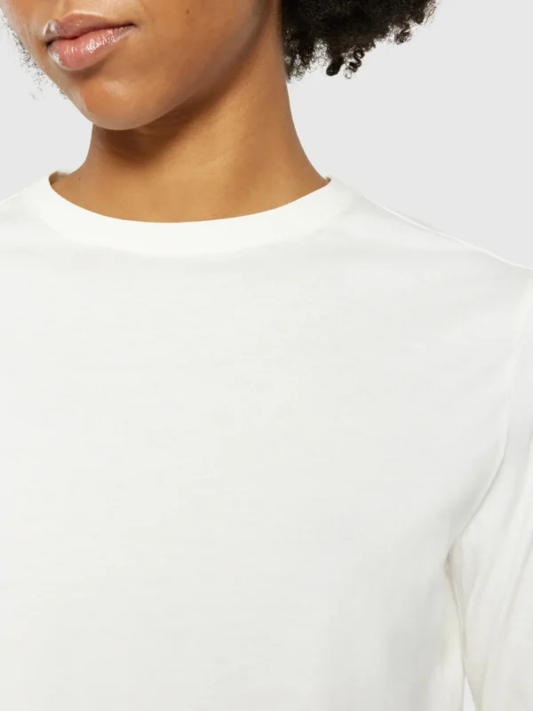 KnowledgeCotton Apparel Langærmet T-shirt (Cremehvid) – Dame | T-shirt
