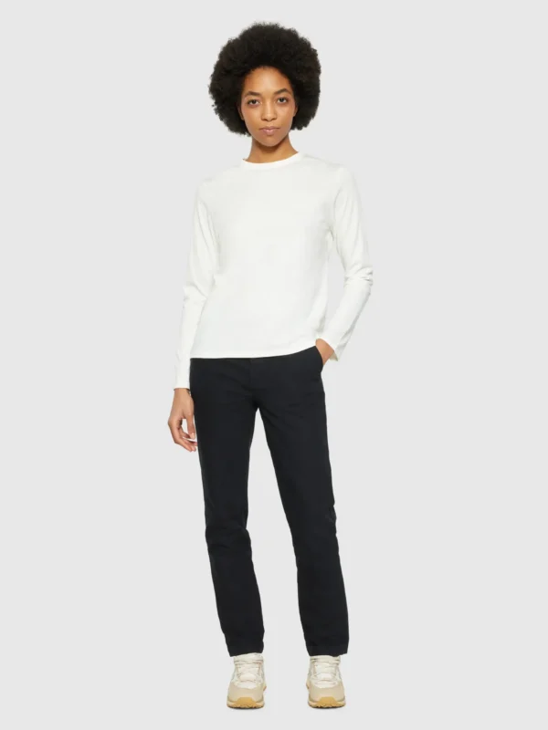 KnowledgeCotton Apparel Langærmet T-shirt (Cremehvid) – Dame | T-shirt