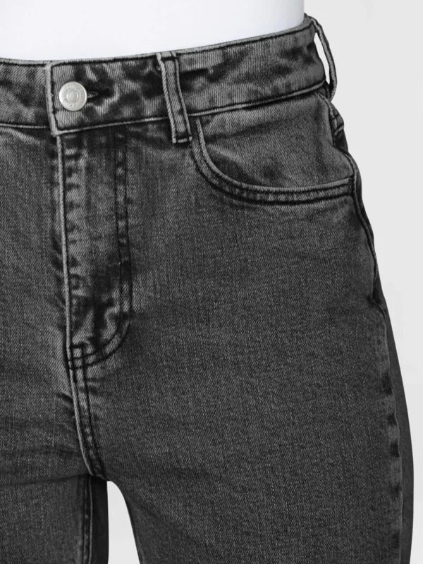 2170019-3049-1 KnowledgeCotton Apparel Rinse Black Jeans (Mid rise) – Dame | Bukser
