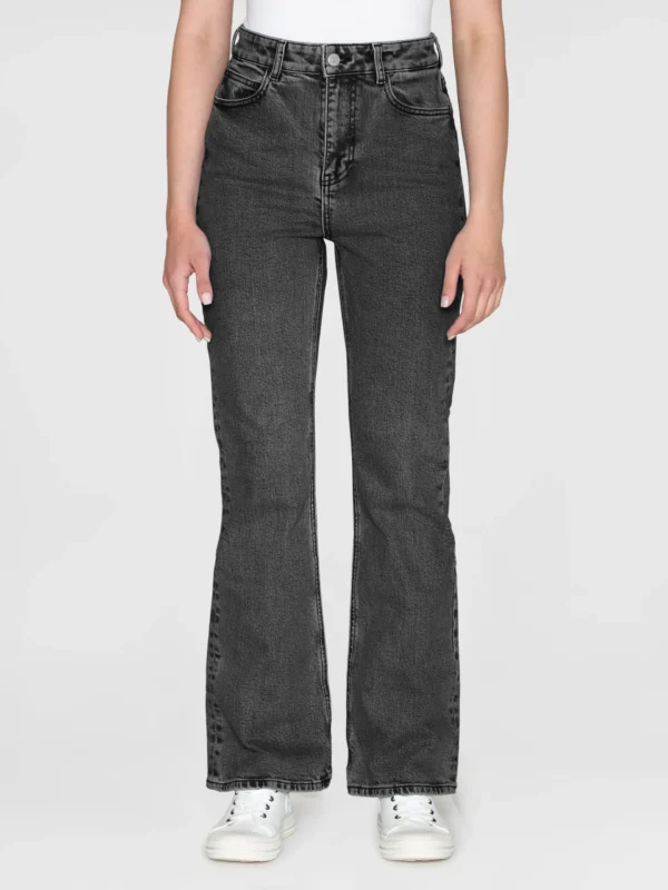 2170019-3049-2 KnowledgeCotton Apparel Rinse Black Jeans (Mid rise) – Dame | Bukser