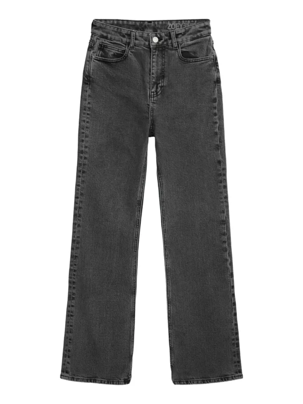 2170019-3049-5 KnowledgeCotton Apparel Rinse Black Jeans (Mid rise) – Dame | Bukser