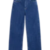 2170021-3043-5 KnowledgeCotton Apparel Gale Straight Mid Rise Blue 5 Pocket Jeans – Dame | Bukser