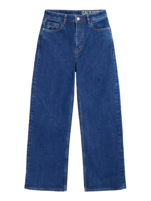 2170021-3043-5 KnowledgeCotton Apparel Gale Straight Mid Rise Blue 5 Pocket Jeans – Dame | Bukser