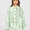 2190021-8023-2 KnowledgeCotton Apparel Stribet Skjorte (Grøn/Hvid) – Dame | Skjorte