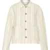 2190021-8030-5 KnowledgeCotton Apparel Stribet Skjorte (Beige/Hvid) – Dame | Skjorte