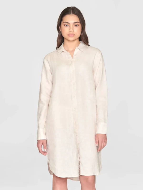 KnowledgeCotton Apparel Skjortekjole (Cremehvid) – Dame | Kjole