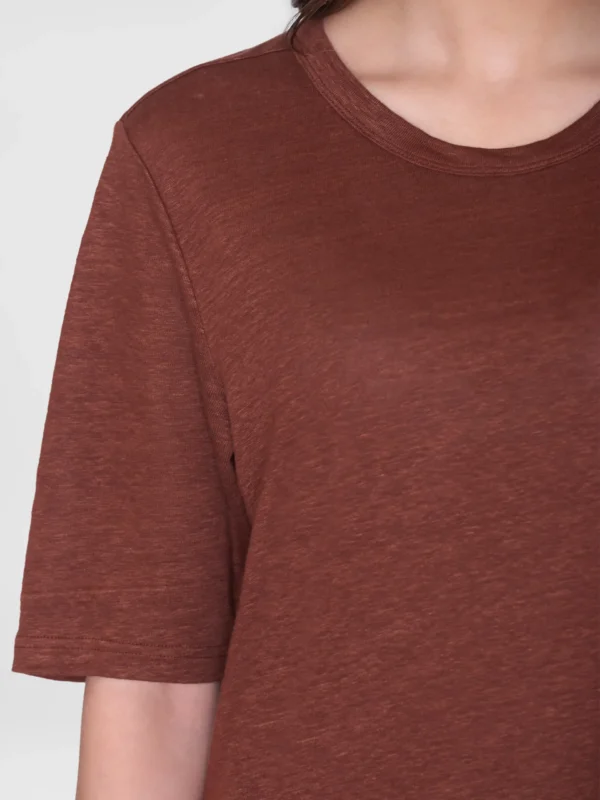 2200012-1441-1 KnowledgeCotton Apparel Kortærmet Kjole (Brun) – Dame | Kjole