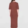 2200012-1441-3 KnowledgeCotton Apparel Kortærmet Kjole (Brun) – Dame | Kjole