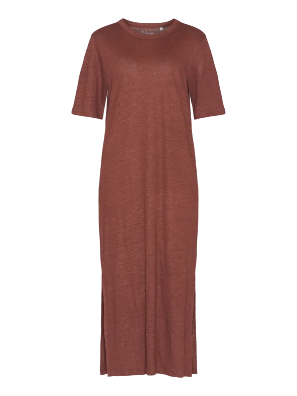 2200012-1441-5 KnowledgeCotton Apparel Kortærmet Kjole (Brun) – Dame | Kjole