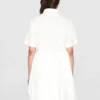 2200019-1387-3 KnowledgeCotton Apparel Kortærmet Kjole (Cremehvid) – Dame | Kjole