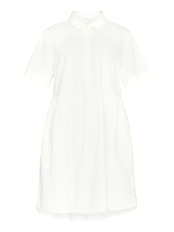 2200019-1387-5 KnowledgeCotton Apparel Kortærmet Kjole (Cremehvid) – Dame | Kjole