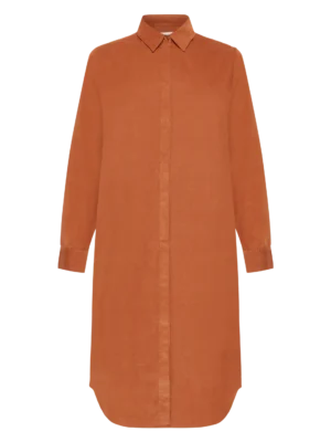 2200035-1426-5 KnowledgeCotton Apparel Mocha Skjortekjole (Brun) – Dame | Skjorte