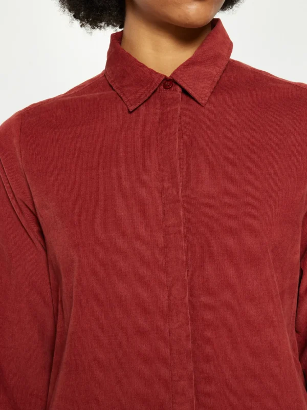 2200035-1478-1 KnowledgeCotton Apparel Skjortekjole (Rød) – Dame | Skjorte