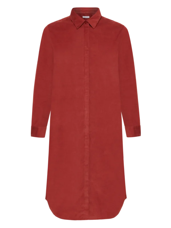 2200035-1478-5 KnowledgeCotton Apparel Skjortekjole (Rød) – Dame | Skjorte
