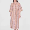 2200048-8032-4 KnowledgeCotton Apparel Stribet Skjortekjole (Multifarvet) – Dame | Kjole