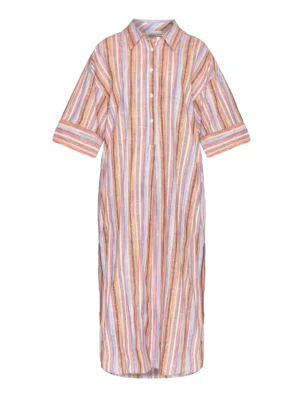 2200048-8032-5 KnowledgeCotton Apparel Stribet Skjortekjole (Multifarvet) – Dame | Kjole