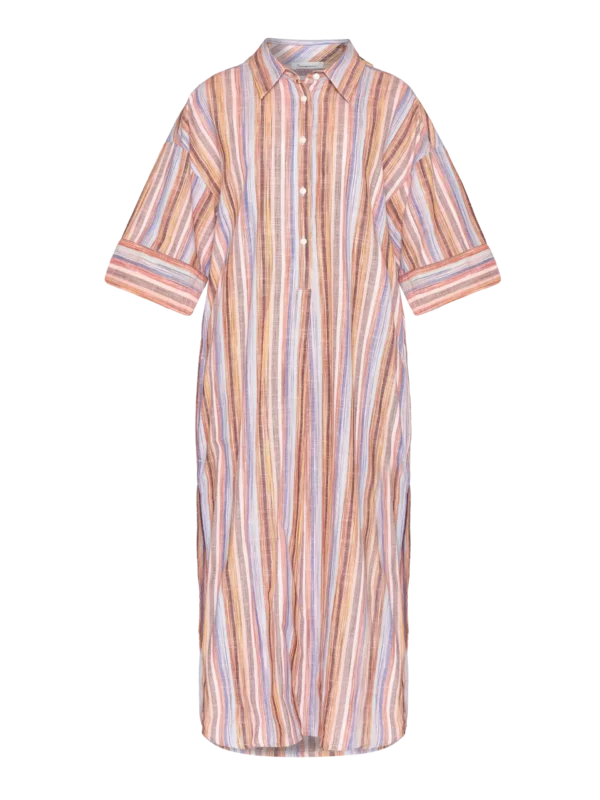 2200048-8032-5 KnowledgeCotton Apparel Stribet Skjortekjole (Multifarvet) – Dame | Kjole