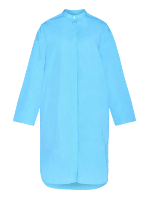 2200051-1445-5 KnowledgeCotton Apparel Langærmet Skjortekjole (Turkis) – Dame | Kjole