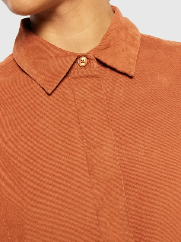 2200062-1426-1 KnowledgeCotton Apparel Skjortekjole (Mocha-Brun) – Dame | Skjorte