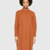 2200062-1426-2 KnowledgeCotton Apparel Skjortekjole (Mocha-Brun) – Dame | Skjorte