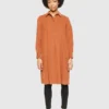 2200062-1426-4 KnowledgeCotton Apparel Skjortekjole (Mocha-Brun) – Dame | Skjorte