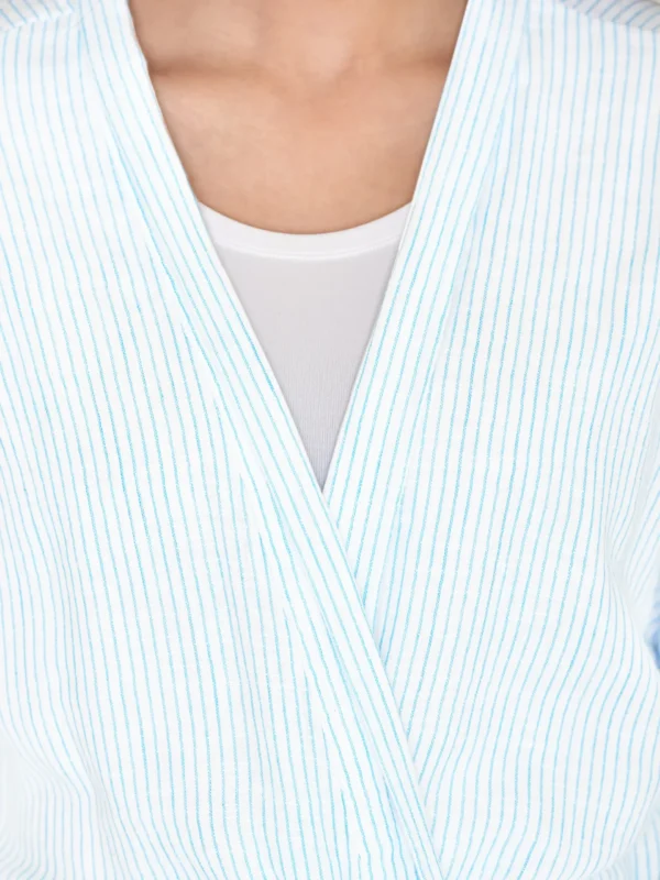 2250004-8021-1 KnowledgeCotton Apparel Stribet Kimono (Blå) – Dame | Kjole