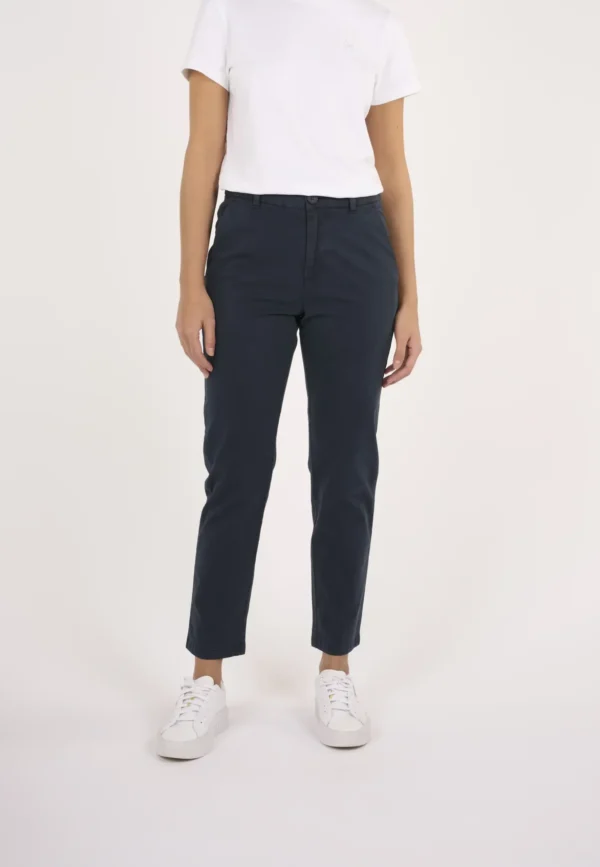 700001-1001-1 KnowledgeCotton Apparel Navy Chinos – Dame | Bukser