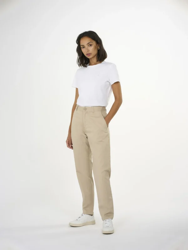 KnowledgeCotton Apparel Beige Chinos (Mid waist) – Dame | Bukser