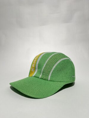 IMG_0488 Kangol Tropic Game Stripe Spacecap – Unisex | Strik cap i grøn m. gule striper | Hat