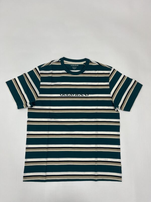 IMG_0608 Guess Jeans Stribet T-shirt (Grøn/Hvid) – Herre | T-shirt