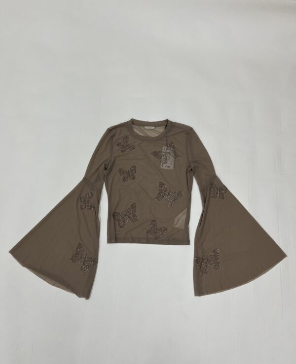 IMG_0680 Guess Jeans Polyester Mesh Trøje (Brun) – Dame | Trøje