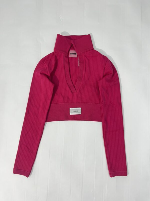 IMG_4953 2 Guess Jeans Top med V-udskæring (Lyserød) – Dame | Strik-top