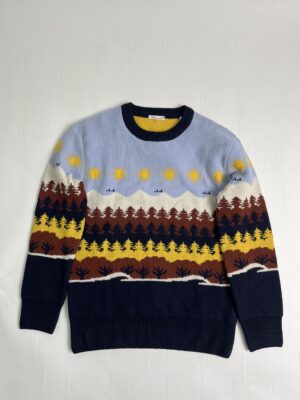 IMG_0207 KnowledgeCotton Apparel Træ-print multi color trøje – Dame | Strik