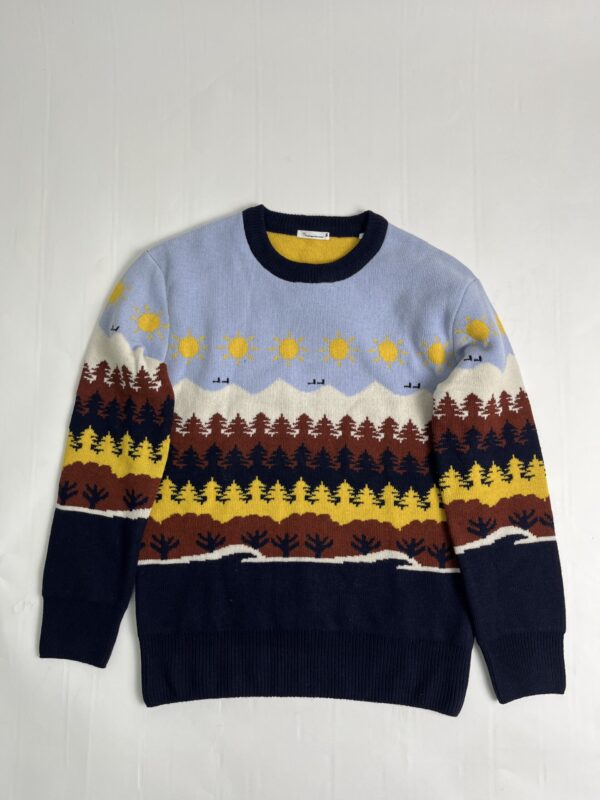 KnowledgeCotton Apparel Træ-print multi color trøje – Dame | Strik