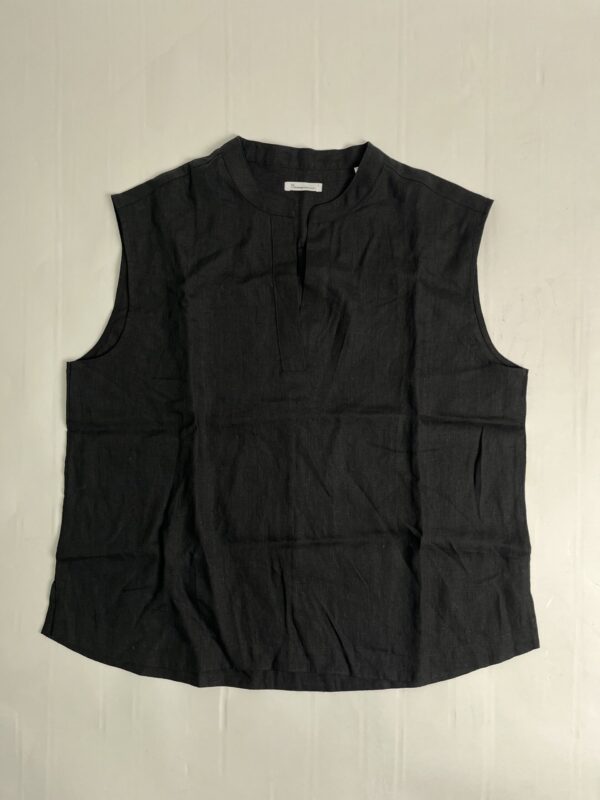 KnowledgeCotton Apparel Sort tank-skjorte v-hals – Dame | Skjorte