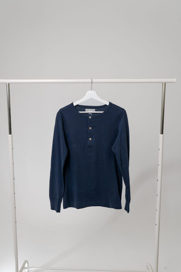 Merz b. Schwanen Long Sleeve Henley (Navy) - Herre