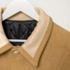 RECTO Butler Faux Leather Contrast Collar Wool Jacket - Unisex