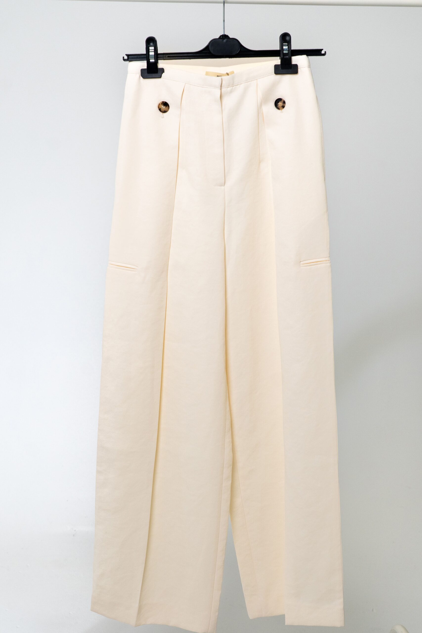 RECTO High-rise Wide-leg Trousers (Ivory) - Dame